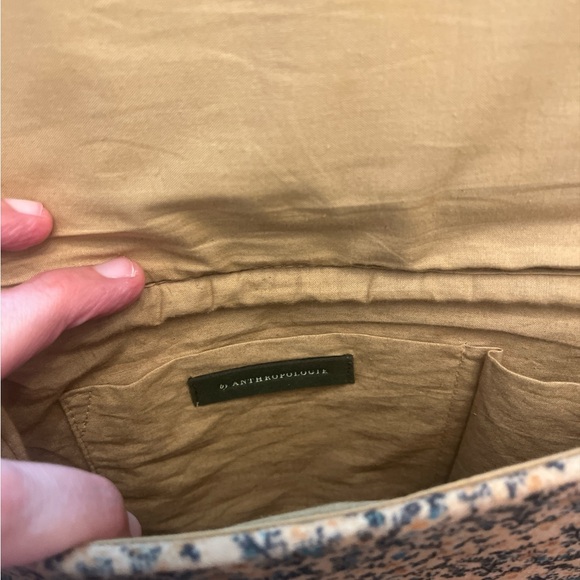 Anthropologie Velvet Printed Crossbody Bag with Pearl Strap Brooch Detail - Picture 8 of 12